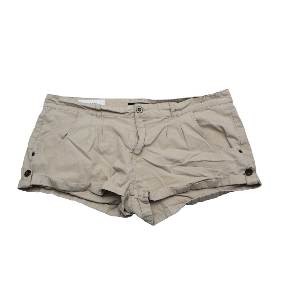 Atmosphere Shorts Womens 12 Beige Cut Off Mid Rise Cotton Slash Pocket Zip
